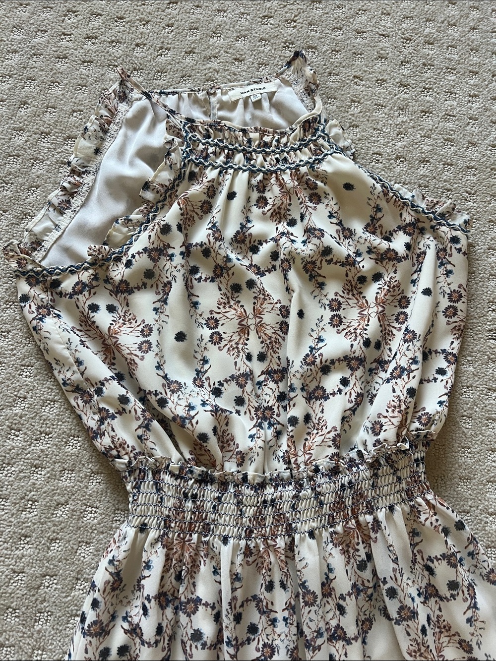 Max Studio Cream Floral Tiered Maxi Dress - Picture 2 of 3